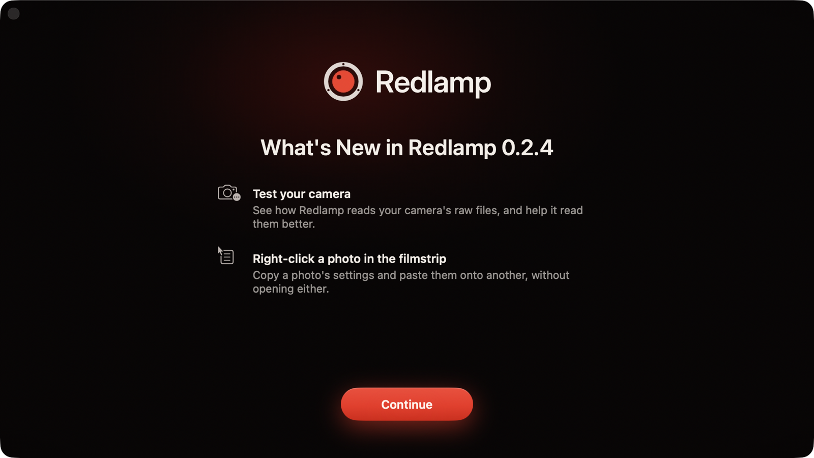 What's New for 0.2.4, listing its two highlights under the logo